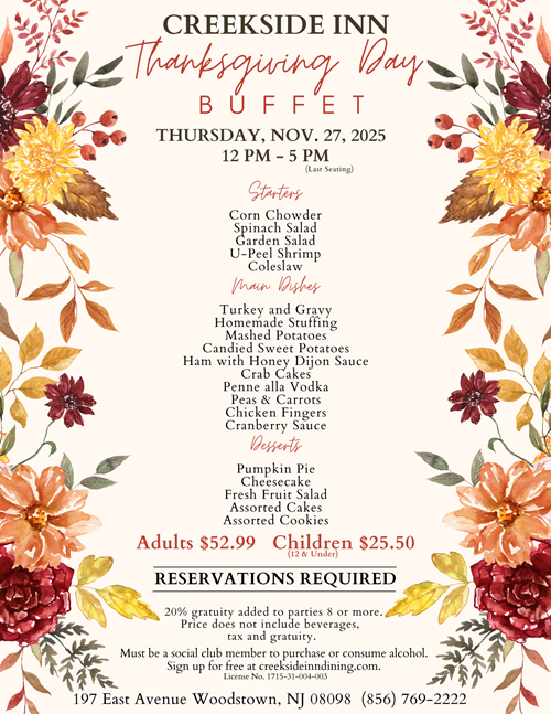 Thanksgiving Day Buffet November 27th
