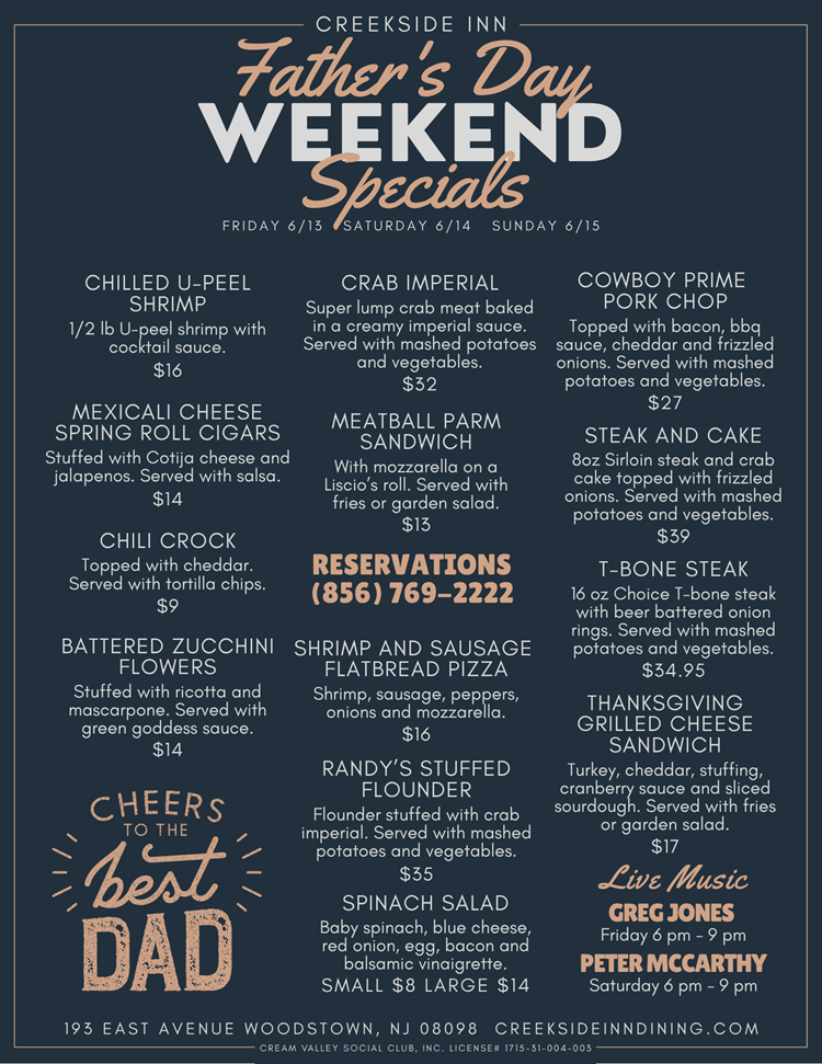 Father's Day Weekend Specials