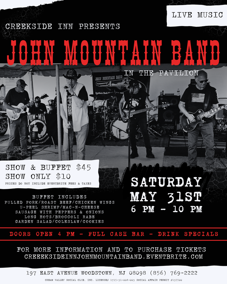 John Mountain Band & Buffet May 31st